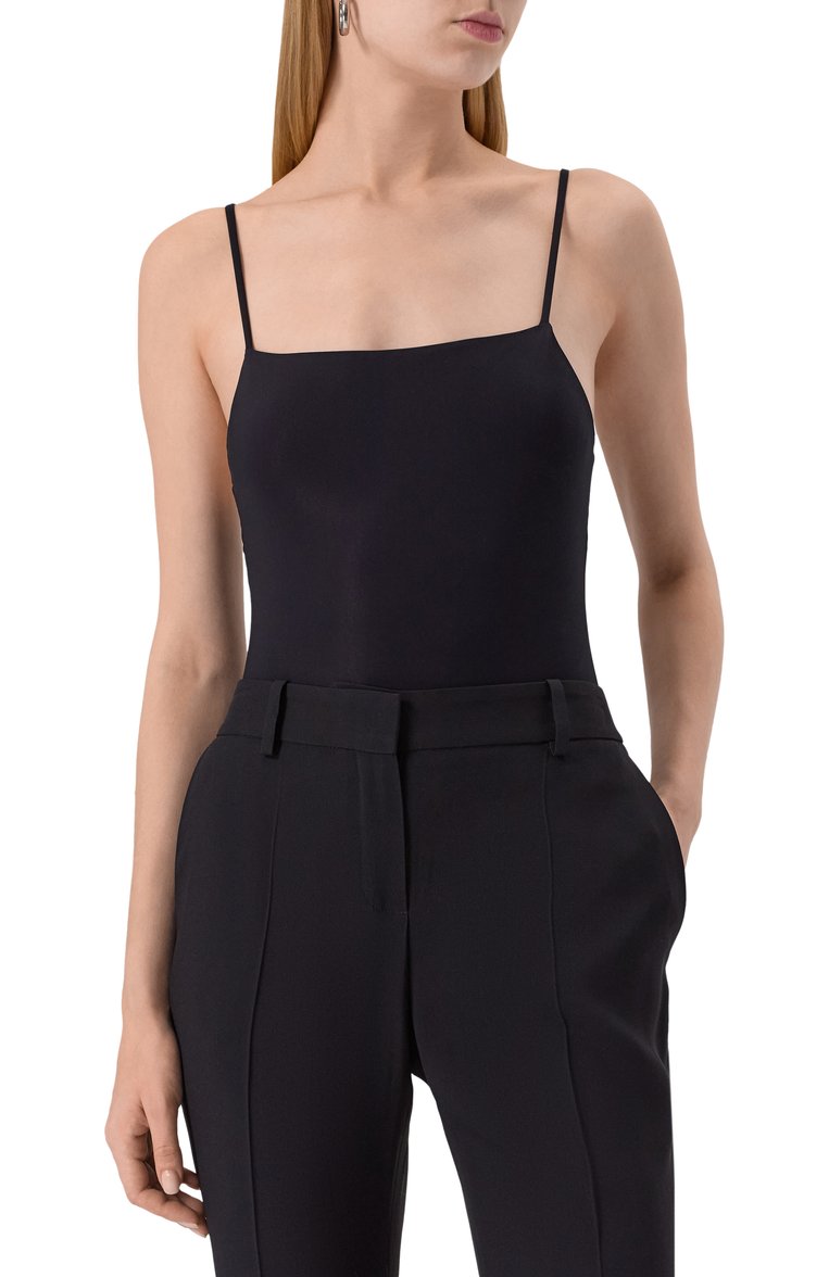 Женское боди JIL SANDER черного цвета, арт. J01NC0022/J70026 | Фото 3 (Рукава: На бретелях; Стили: Минимализм; Материал внешний: Синтетический материал; Автоматизация состава: Проставлено; Автоматизация ТО: Проставлено)