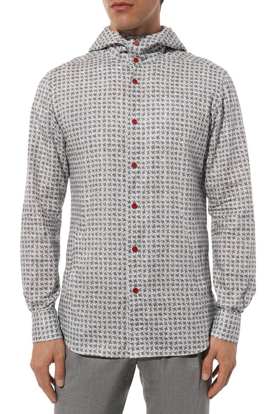 Хлопковая рубашка Kiton UMCMARH08909 Серый  UMCMARH08909 Фото 3