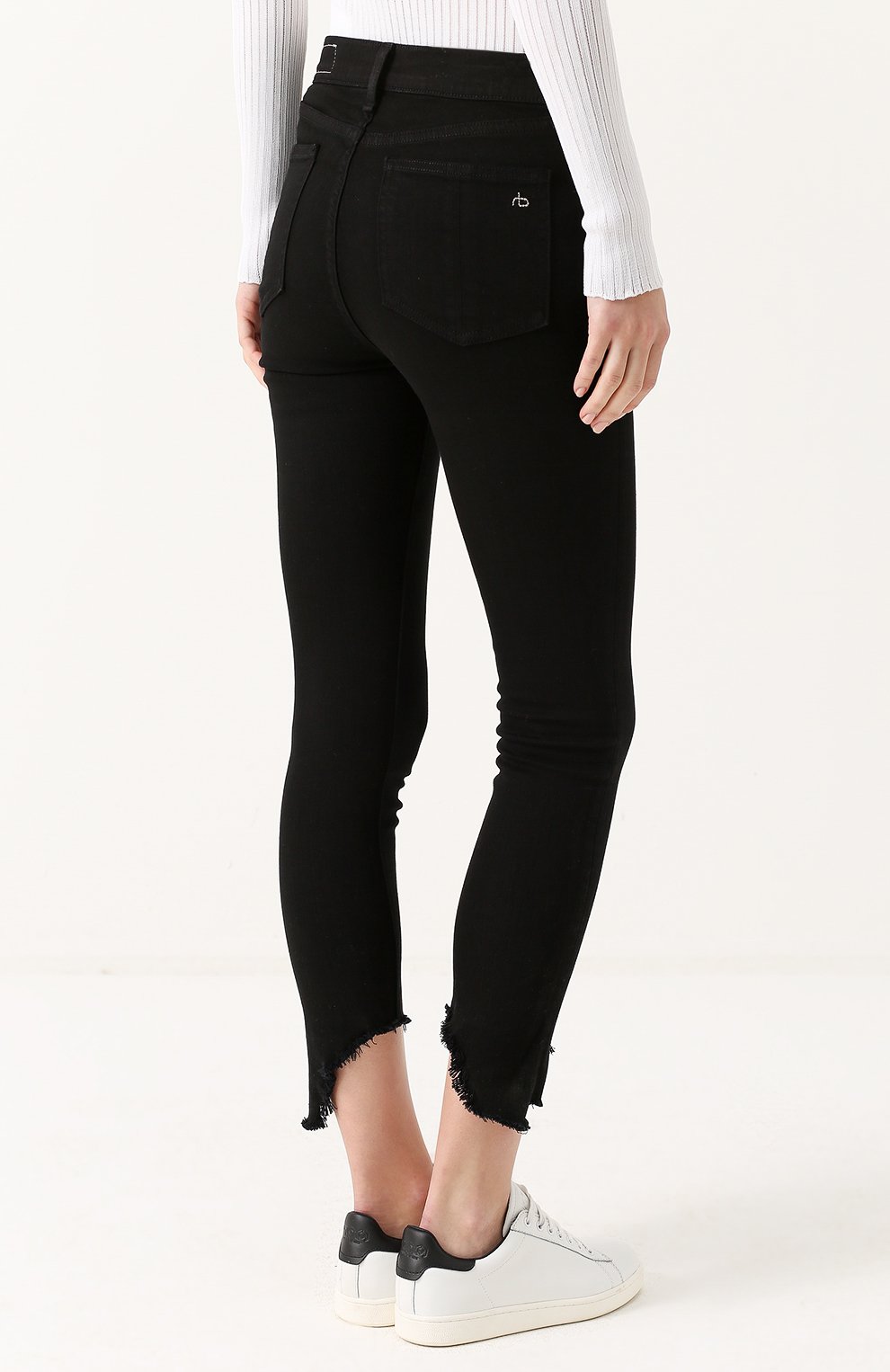 Укороченные однотонные джинсы-скинни RAG AND BONE, арт. W1566K502BLH, фото 4