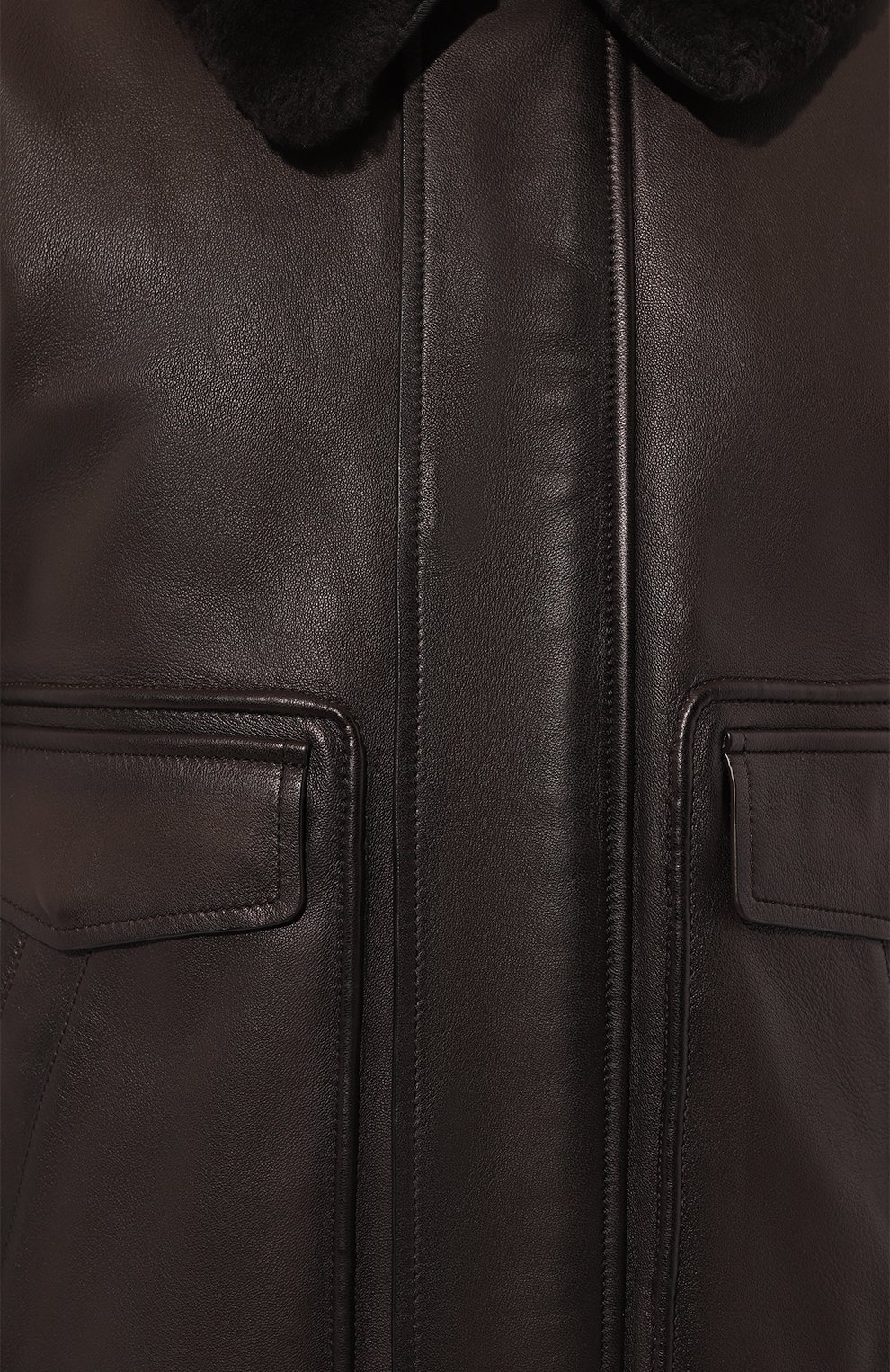 Кожаный бомбер YVES SALOMON темно-коричневого цвета по цене 239000 руб., арт. 25WHV20165AGAN, фото 5 Кожаный бомбер YVES SALOMON, арт. 25WHV20165AGAN, фото 5