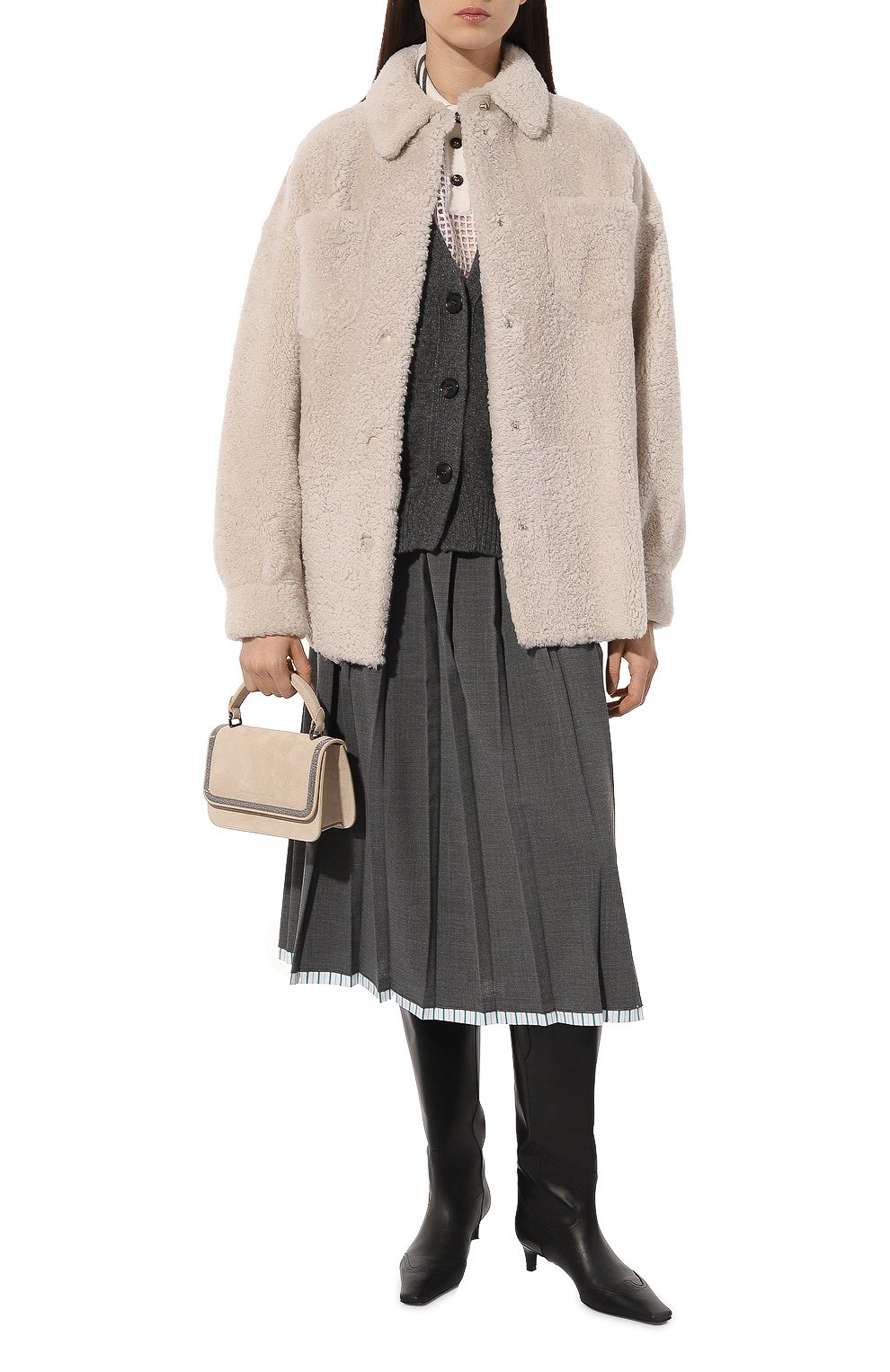 Сумка BRUNELLO CUCINELLI светло-бежевого цвета по цене 191000 руб., арт. MBDLD2496, фото 7 Сумка BRUNELLO CUCINELLI, арт. MBDLD2496, фото 7