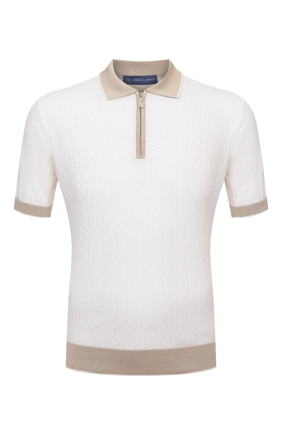 Поло из хлопка и шелка ANDREA CAMPAGNA, арт. SU22-90380-FL02I, фото 1