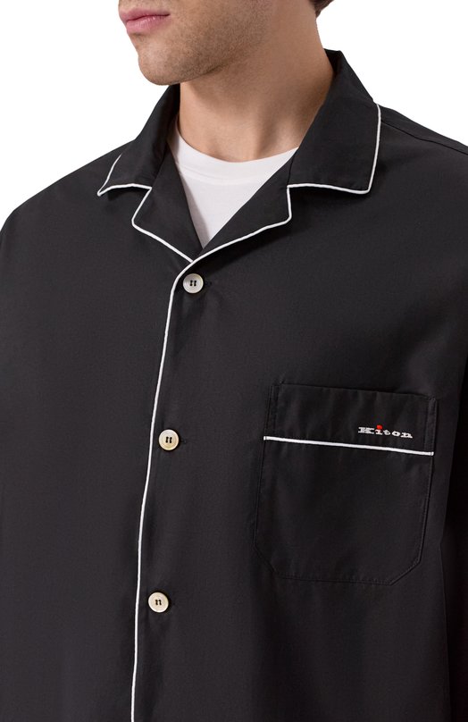 Хлопковая сорочка Kiton UNWM011K0244H02 Чёрный  UNWM011K0244H02 Фото 5