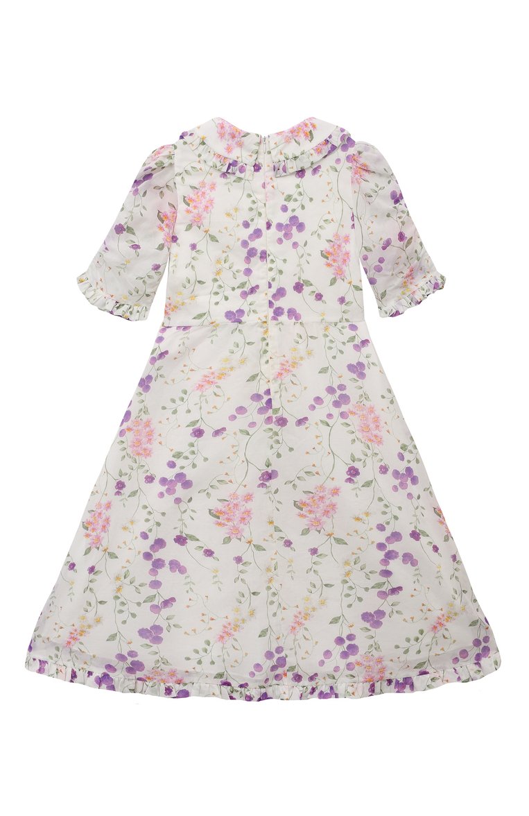 Детское хлопковое платье DESIGNERS CAT разноцветного цвета, арт. 100000K01001581 NIA DRESS/4A-8A | Фото 2 (Материал подклада: Хлопок; Драгоценные камни: Проставлено; Материал сплава: Проставлено; Рукава: Короткие; Материал внешний: Хлопок; Случай: Повседневный; Девочки Кросс-КТ: Платье-одежда; Ростовка одежда: 6 лет | 116 см, 8 лет | 128 см)