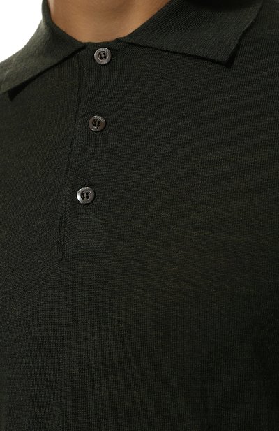 Шерстяное поло CANALI темно-зеленого цвета по цене 35150 руб., арт. C0017/MK00077, фото 5 Шерстяное поло CANALI, арт. C0017/MK00077, фото 5