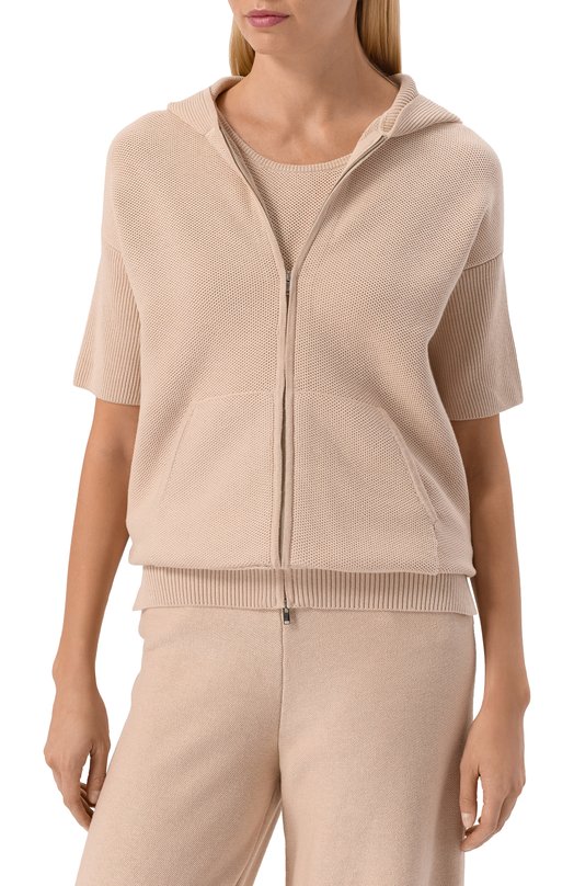 Кардиган из шелка и хлопка MVST WS61-609MU Бежевый  WS61-609MU Фото 3