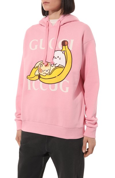 Хлопковое худи GUCCI светло-розового цвета по цене 132480 руб., арт. 615061 XJDL5, фото 3 Хлопковое худи GUCCI, арт. 615061 XJDL5, фото 3