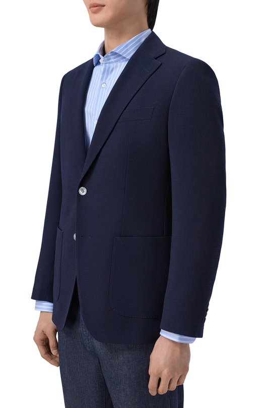 Шерстяной пиджак BOSS 50561882 Синий  50561882 Фото 3