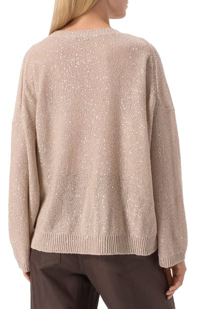 Пуловер с отделкой пайетками BRUNELLO CUCINELLI, арт. MDJ547620, фото 4