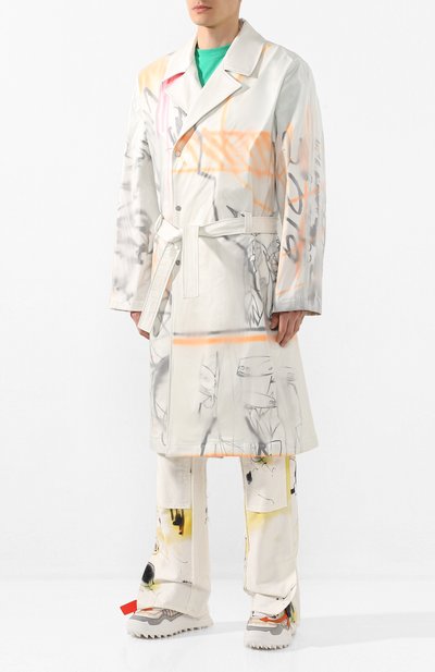 Хлопковый плащ OFF-WHITE белого цвета по цене 189000 руб., арт. 0MEA217S20I100520188, фото 3 Хлопковый плащ OFF-WHITE, арт. 0MEA217S20I100520188, фото 3