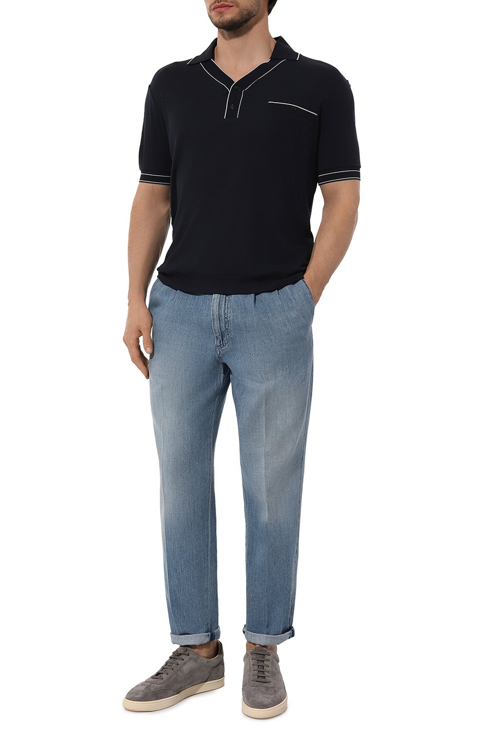 Поло из вискозы и шерсти GIORGIO ARMANI, арт. 3DSF60/SJNLZ, фото 2