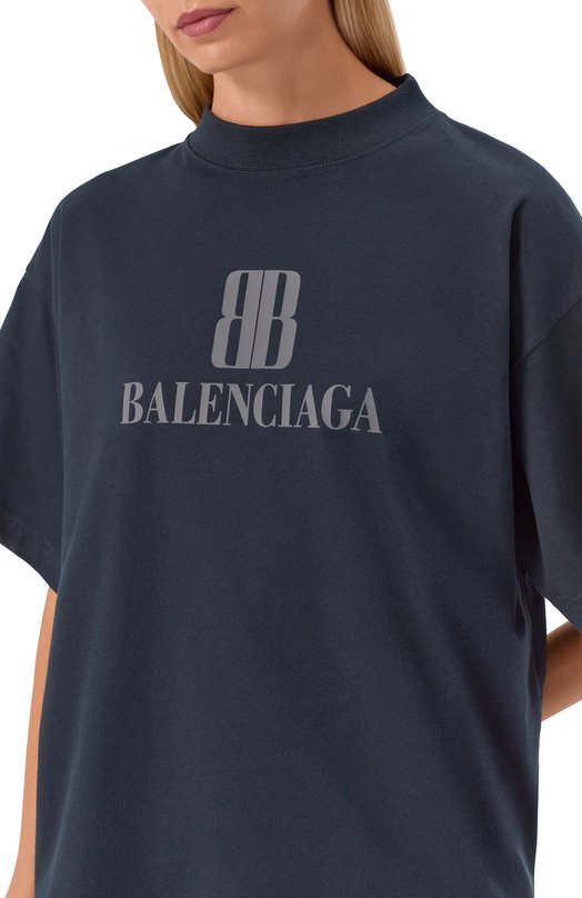 Хлопковая футболка Balenciaga 818431/TSVU4 Чёрный  818431/TSVU4 Фото 5