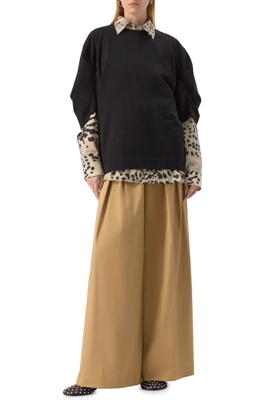 Хлопковые брюки Dries Van Noten 251-010903-1147 Бежевый  251-010903-1147 Фото 2