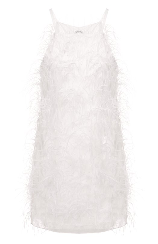 Платье с отделкой перьями Pinko 105572/A2SP Белый 105572/A2SP