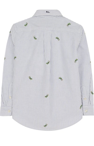 Хлопковая рубашка с воротником button down и вышивкой RALPH LAUREN, арт. 322691591, фото 2