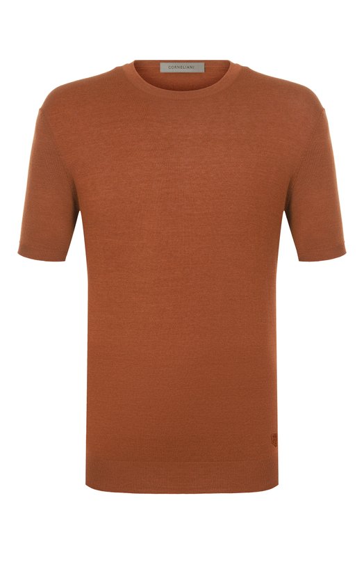 Джемпер из шелка и хлопка Corneliani 25M550-2525165 Коричневый 25M550-2525165