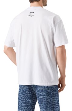 Мужская хлопковая футболка MSGM белого цвета, арт. 3840MM140/257002 | Фото 4 (Материал сплава: Проставлено; Рукава: Короткие; Длина (для топов): Стандартные; Драгоценные камни: Проставлено; Стили: Кэжуэл; Принт: С при�нтом; Материал внешний: Хлопок; Кросс-КТ: Джерси; Мужское Кросс-КТ: Футболка-одежда)