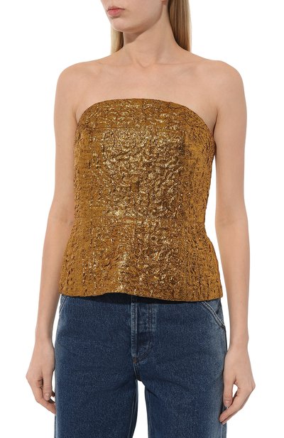 Топ-корсет DRIES VAN NOTEN золотого цвета по цене 89950 руб., арт. 232-010748-7158, фото 3 Топ-корсет DRIES VAN NOTEN, арт. 232-010748-7158, фото 3