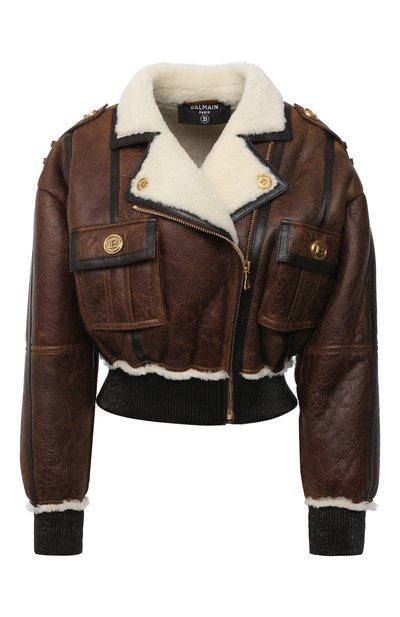 Женская кожаная куртка BALMAIN, арт. UF08650/L050