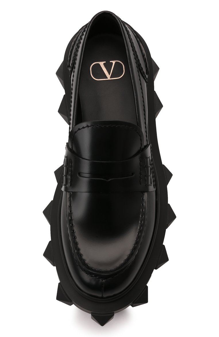 Кожаные лоферы trackstud VALENTINO, арт. XW2S0EB7/NRG, фото 1