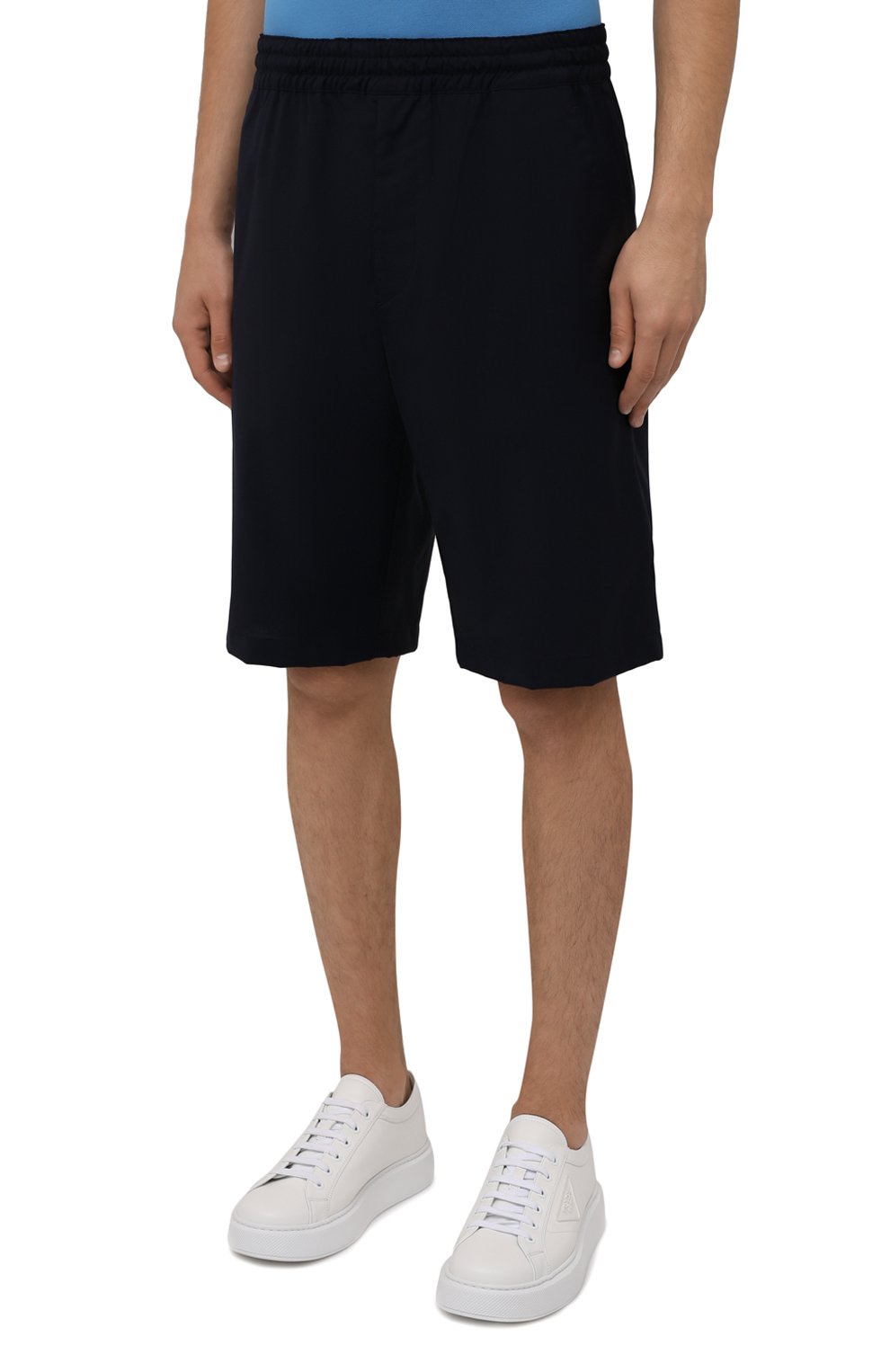 Шерстяные шорты PRADA темно-синего цвета по цене 82000 руб., арт. SPG68-1RII-F0008-191, фото 3 Шерстяные шорты PRADA, арт. SPG68-1RII-F0008-191, фото 3