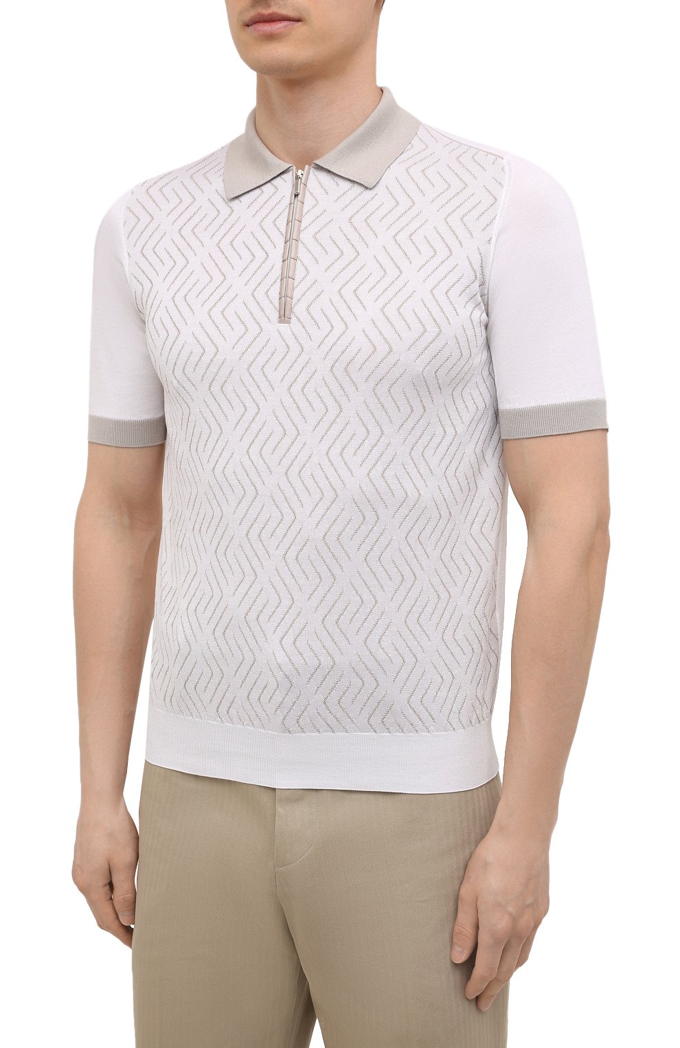 Поло с отделкой из кожи аллигатора ZILLI, арт. MBV-PZ082-LABC1/MC01/AMIS, фото 3