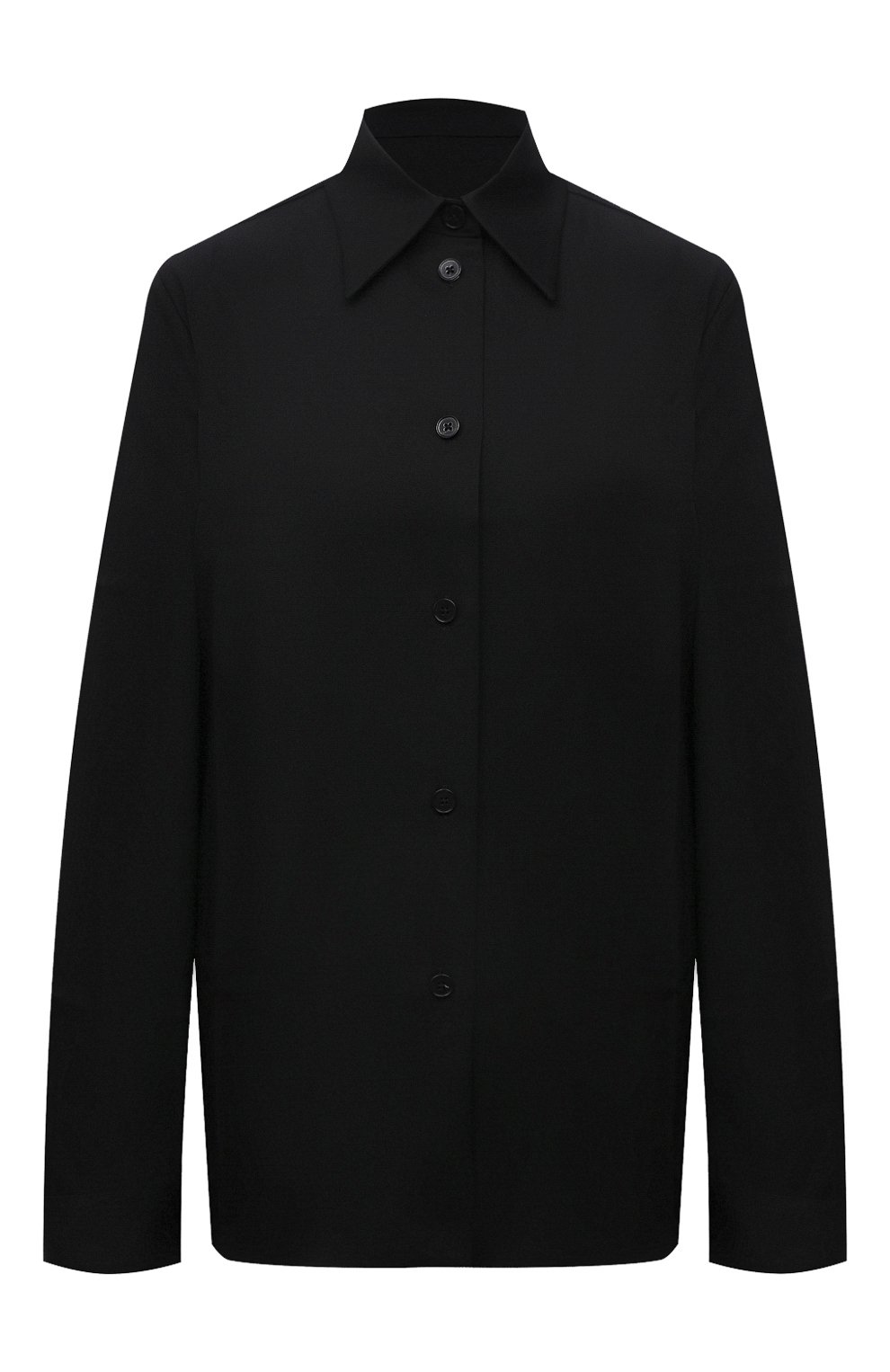 Шерстяная рубашка JIL SANDER черного цвета по цене 92300 руб., арт. JSWT605206-WT202500, фото 1 Шерстяная рубашка JIL SANDER, арт. JSWT605206-WT202500, фото 1