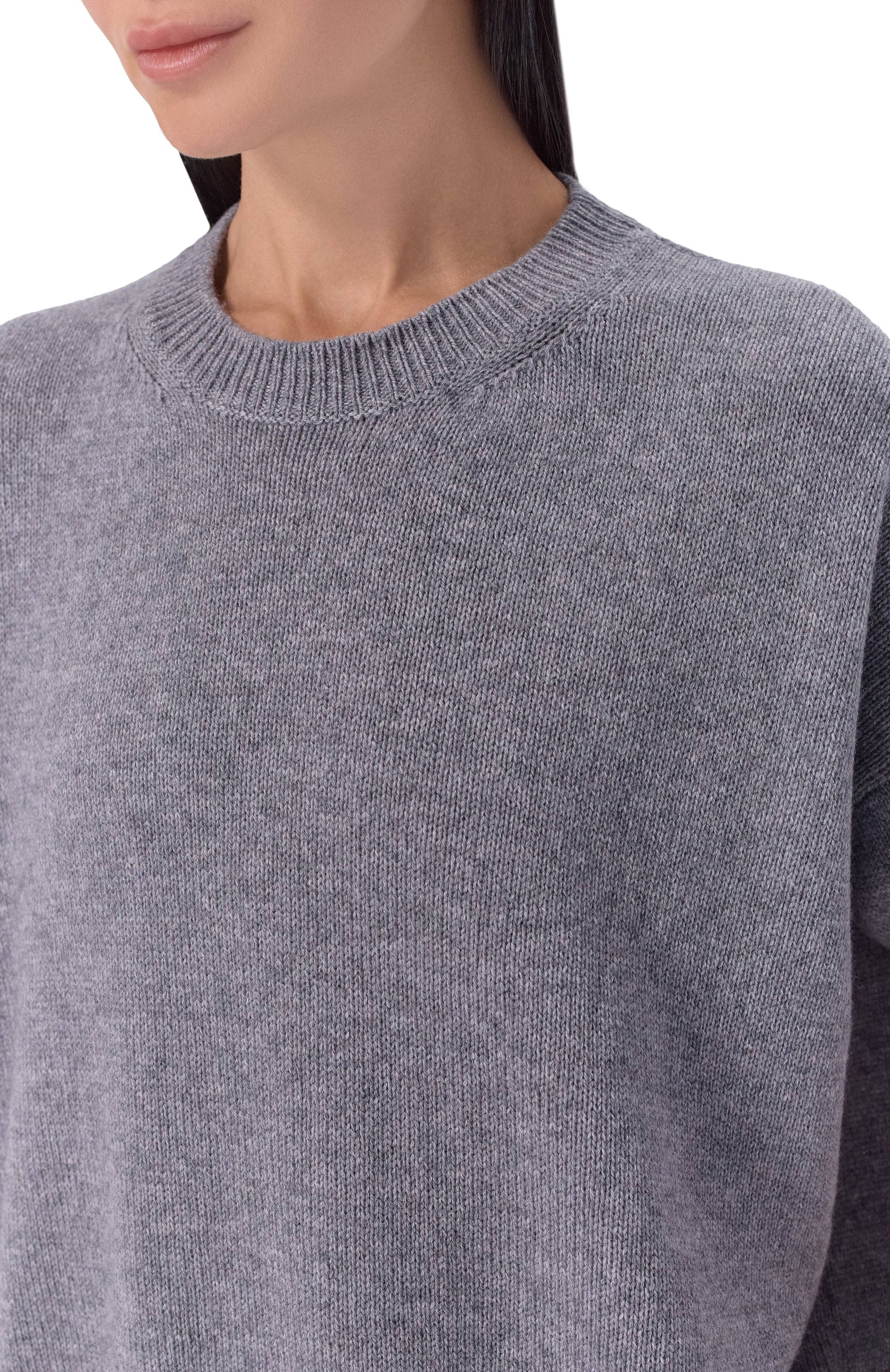 Кашемировый пуловер JIL SANDER серого цвета по цене 184000 руб., арт. J02GP0014/J13206, фото 5 Кашемировый пуловер JIL SANDER, арт. J02GP0014/J13206, фото 5
