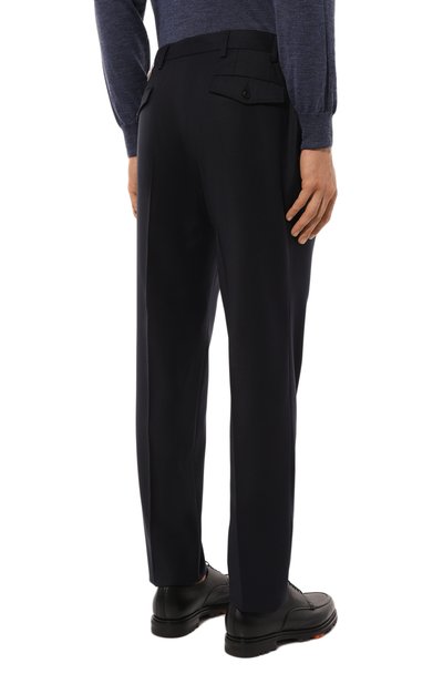 Шерстяные брюки L.B.M. 1911 темно-синего цвета по цене 38200 руб., арт. 8446/44564, фото 4 Шерстяные брюки L.B.M. 1911, арт. 8446/44564, фото 4