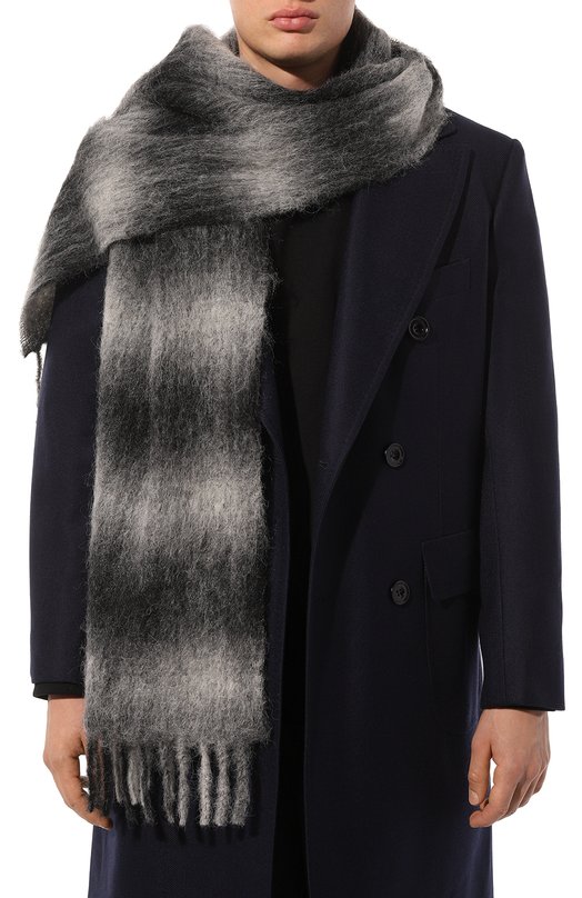 Шерстяной шарф Trussardi Серый, фото 2