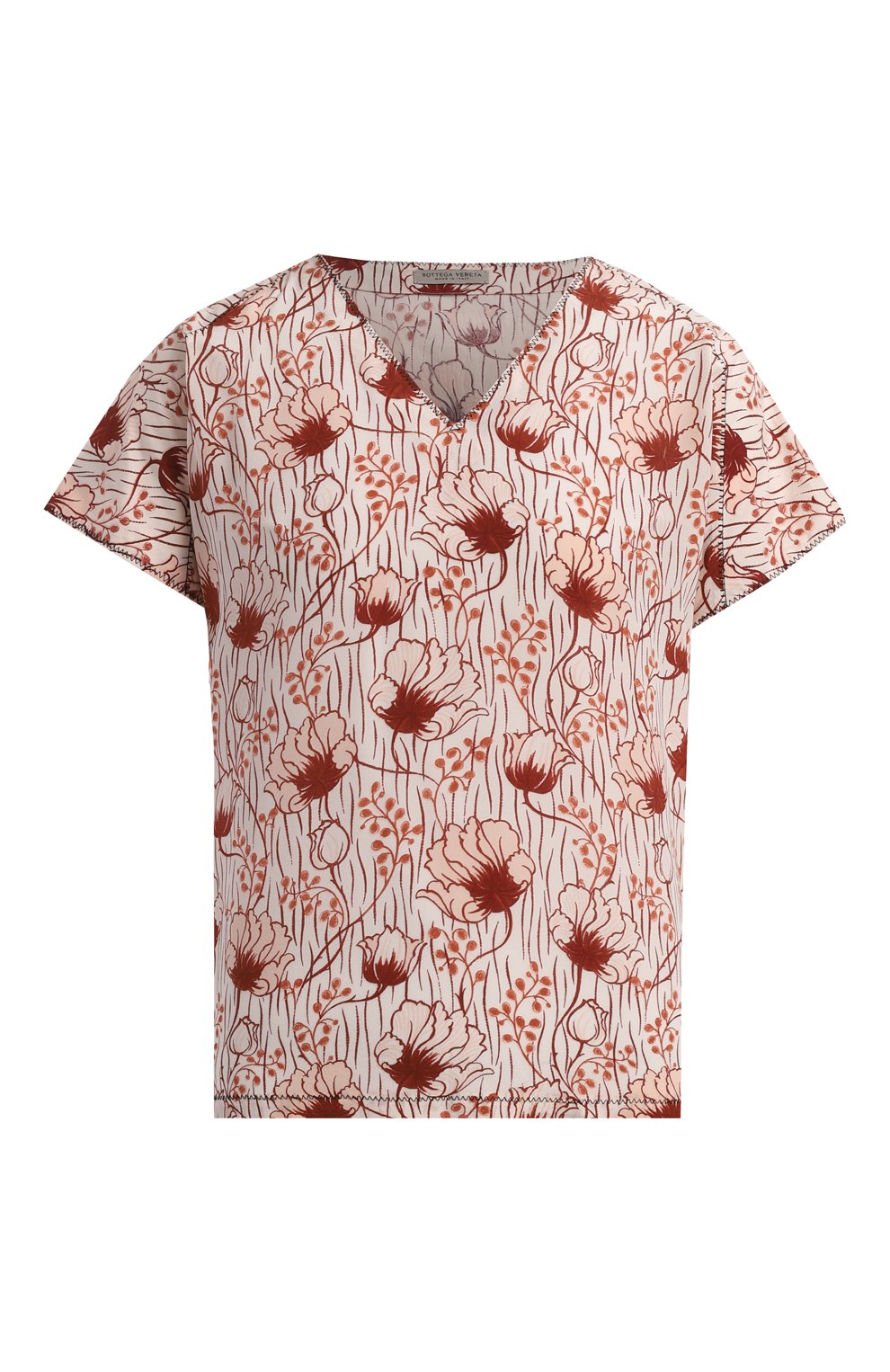 Шелковый топ BOTTEGA VENETA красного цвета по цене 117500 руб., арт. 366507/VZDT1, фото 1 Шелковый топ BOTTEGA VENETA, арт. 366507/VZDT1, фото 1