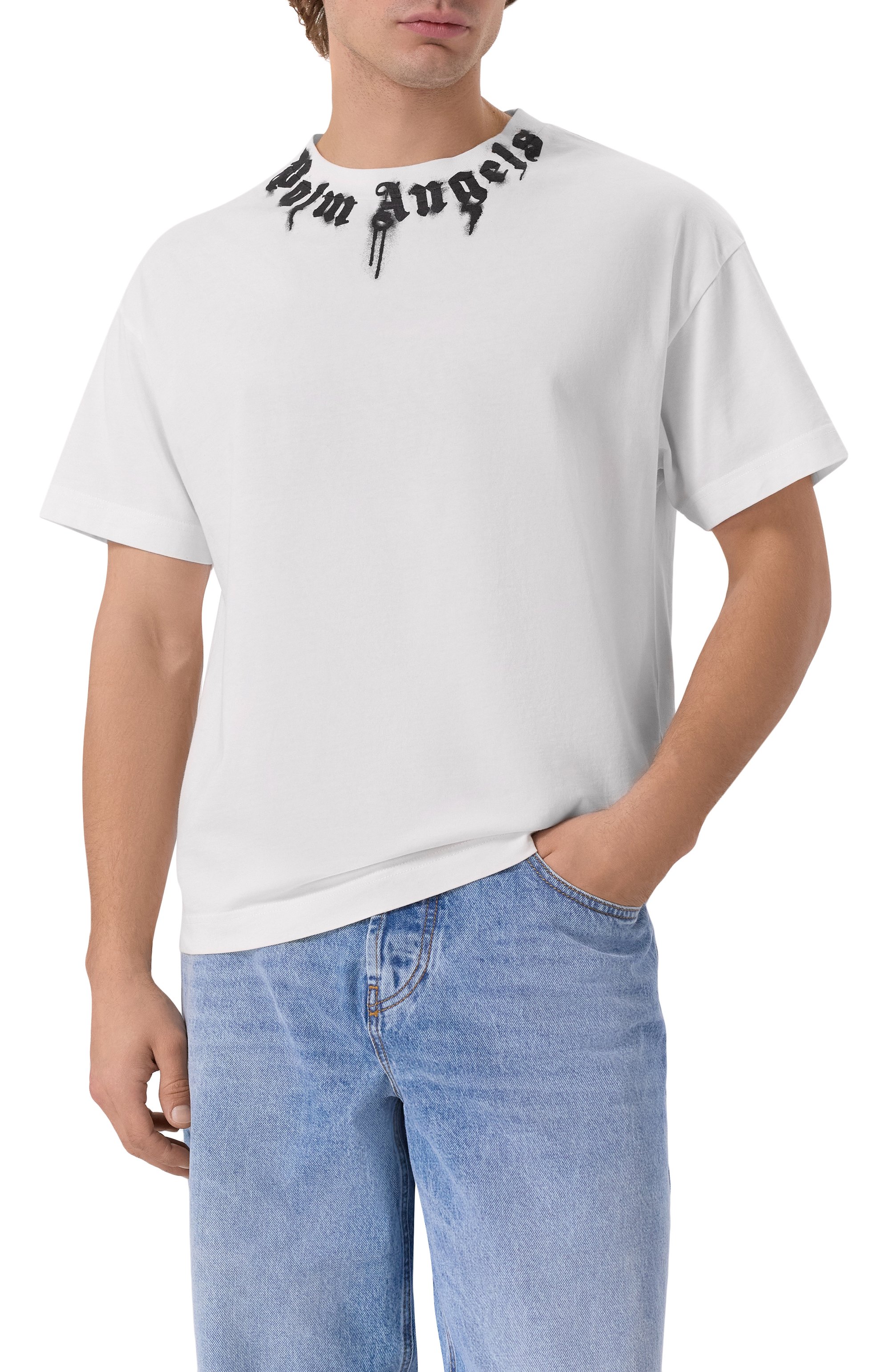 Хлопковая футболка PALM ANGELS, арт. PMAA109F25JER009, фото 3