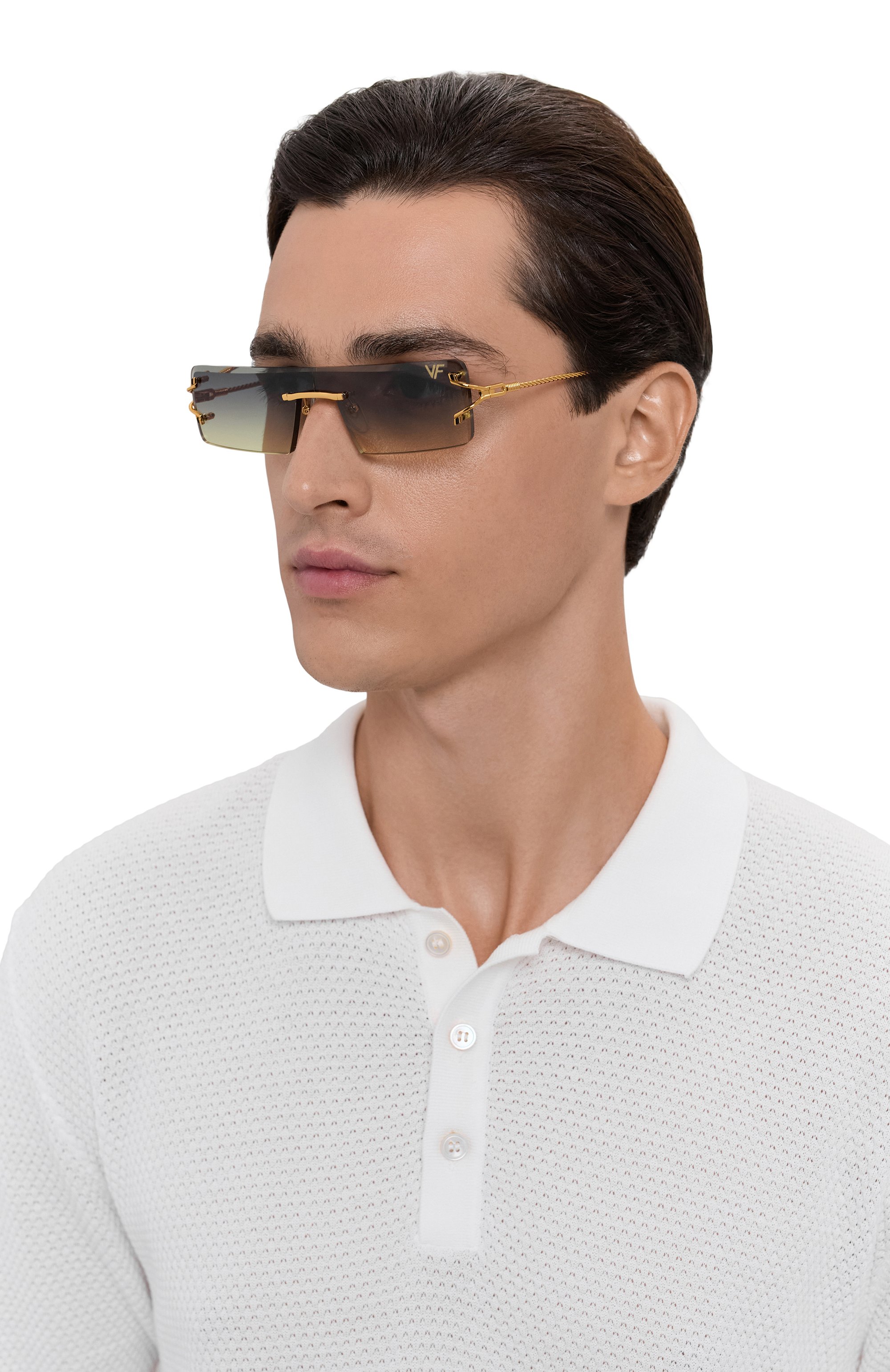 Солнцезащитные очки VINTAGE FRAMES, арт. EMPIRE 24KT G0LD/GREEN YELL0W, фото 2