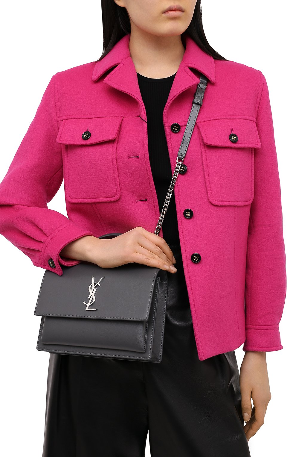 Сумка SAINT LAURENT темно-серого цвета по цене 271000 руб., арт. 634723/D420N, фото 5 Сумка SAINT LAURENT, арт. 634723/D420N, фото 5