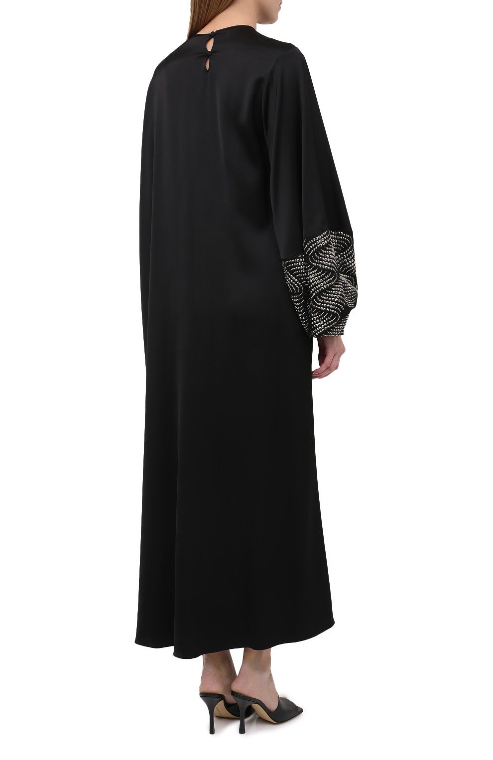 Платье из вискозы STELLA MCCARTNEY черного цвета по цене 219500 руб., арт. 602312/SPA32, фото 4 Платье из вискозы STELLA MCCARTNEY, арт. 602312/SPA32, фото 4