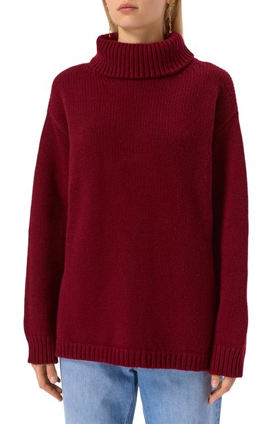 Свитер из шерсти и кашемира ELIE SAAB бордового цвета по цене 299500 руб., арт. T0230NF25/W0007, фото 3 Свитер из шерсти и кашемира ELIE SAAB, арт. T0230NF25/W0007, фото 3