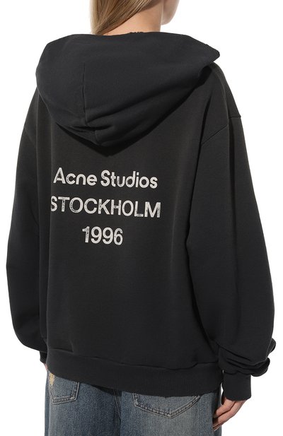 Хлопковое худи ACNE STUDIOS черного цвета по цене 61400 руб., арт. FN-UX-SWEA000020, фото 4 Хлопковое худи ACNE STUDIOS, арт. FN-UX-SWEA000020, фото 4