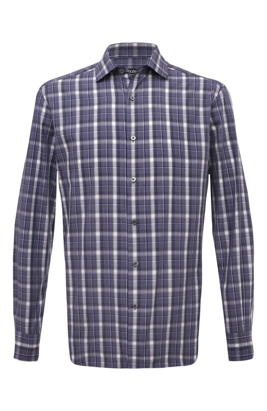 Хлопковая рубашка Zegna UCX02A6/SRF5 Фиолетовый UCX02A6/SRF5