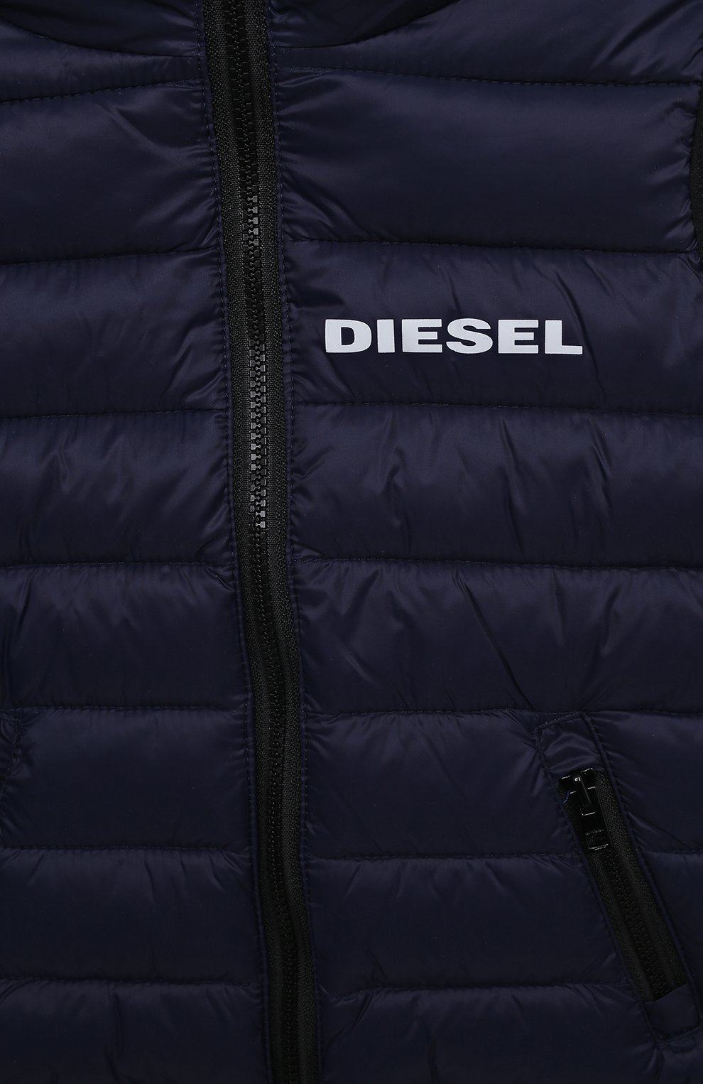 Утепленный жилет DIESEL темно-синего цвета по цене 12100 руб., арт. K00331/KXBDY, фото 3 Утепленный жилет DIESEL, арт. K00331/KXBDY, фото 3