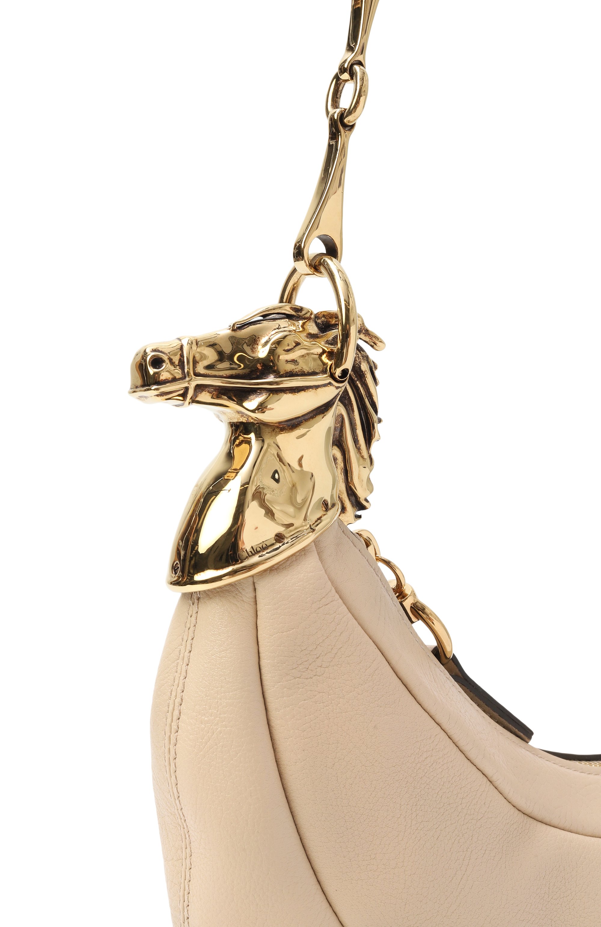 Сумка chain horse CHLOÉ кремового цвета по цене 598000 руб., арт. CHC24AS354N86, фото 3 Сумка chain horse CHLOÉ, арт. CHC24AS354N86, фото 3