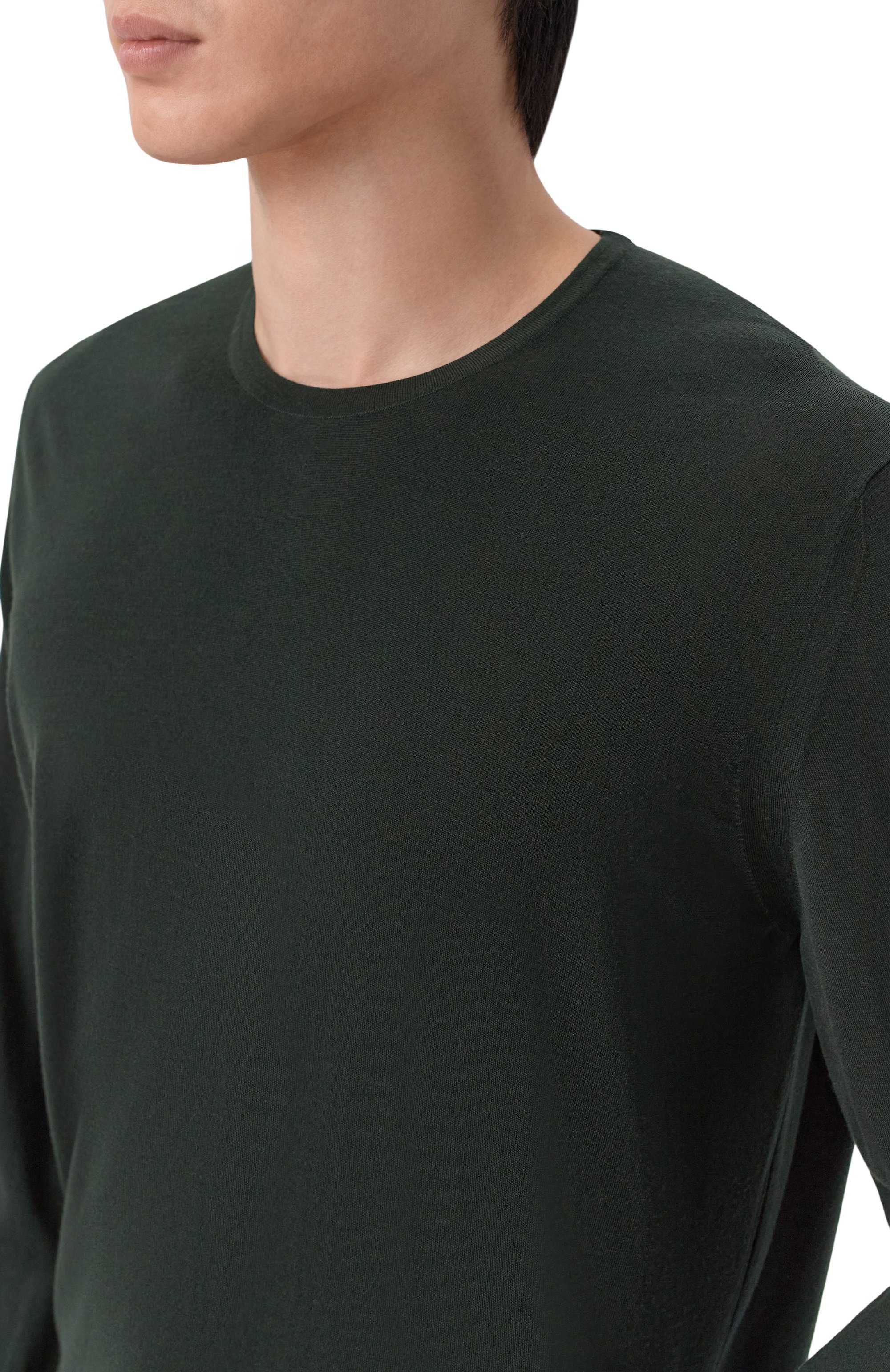 Шерстяной джемпер LORO PIANA темно-зеленого цвета по цене 151000 руб., арт. FAI1916, фото 5 Шерстяной джемпер LORO PIANA, арт. FAI1916, фото 5