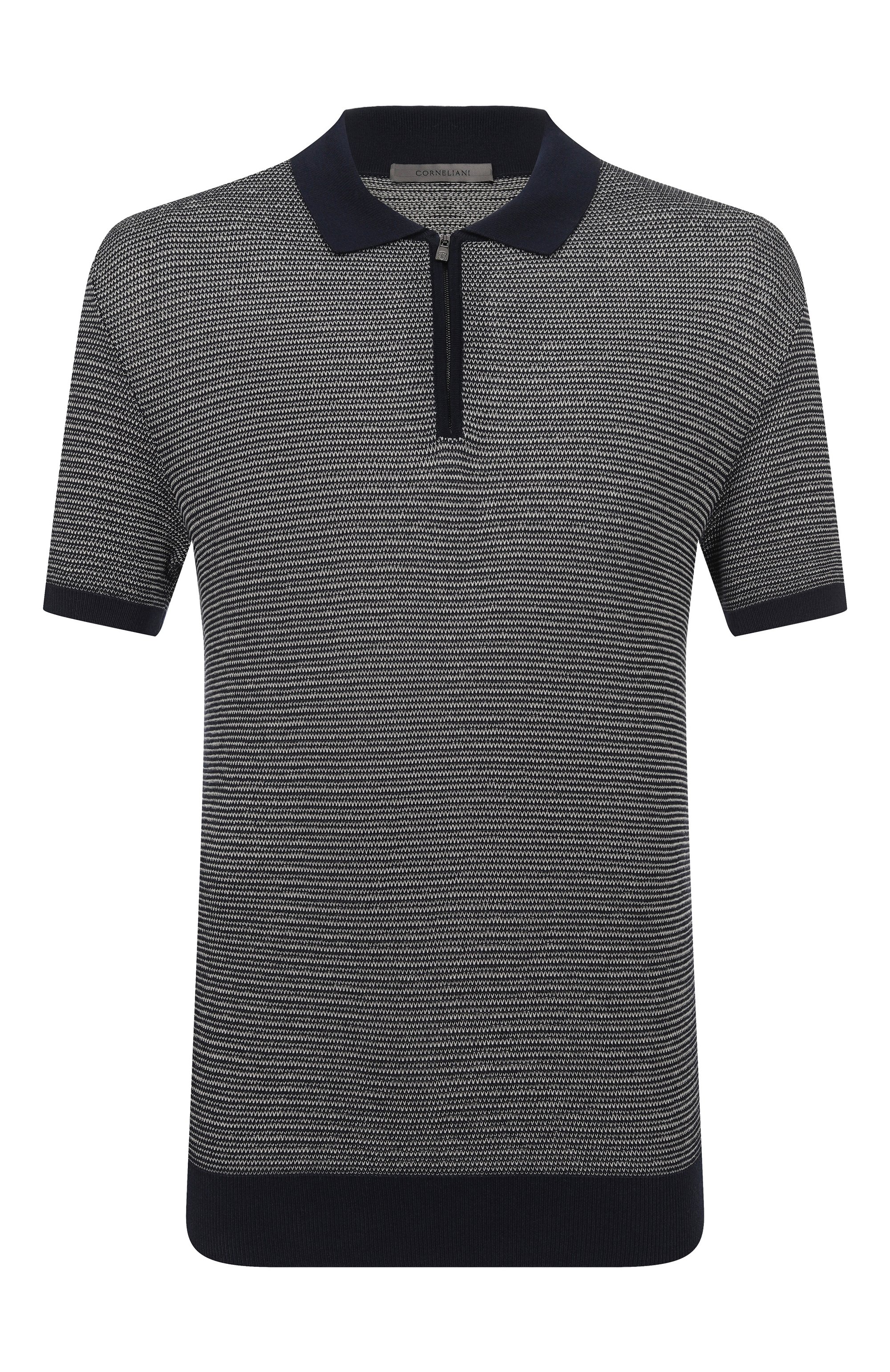 Хлопковое поло CORNELIANI темно-синего цвета по цене 71650 руб., арт. 27M564/2725119, фото 1 Хлопковое поло CORNELIANI, арт. 27M564/2725119, фото 1