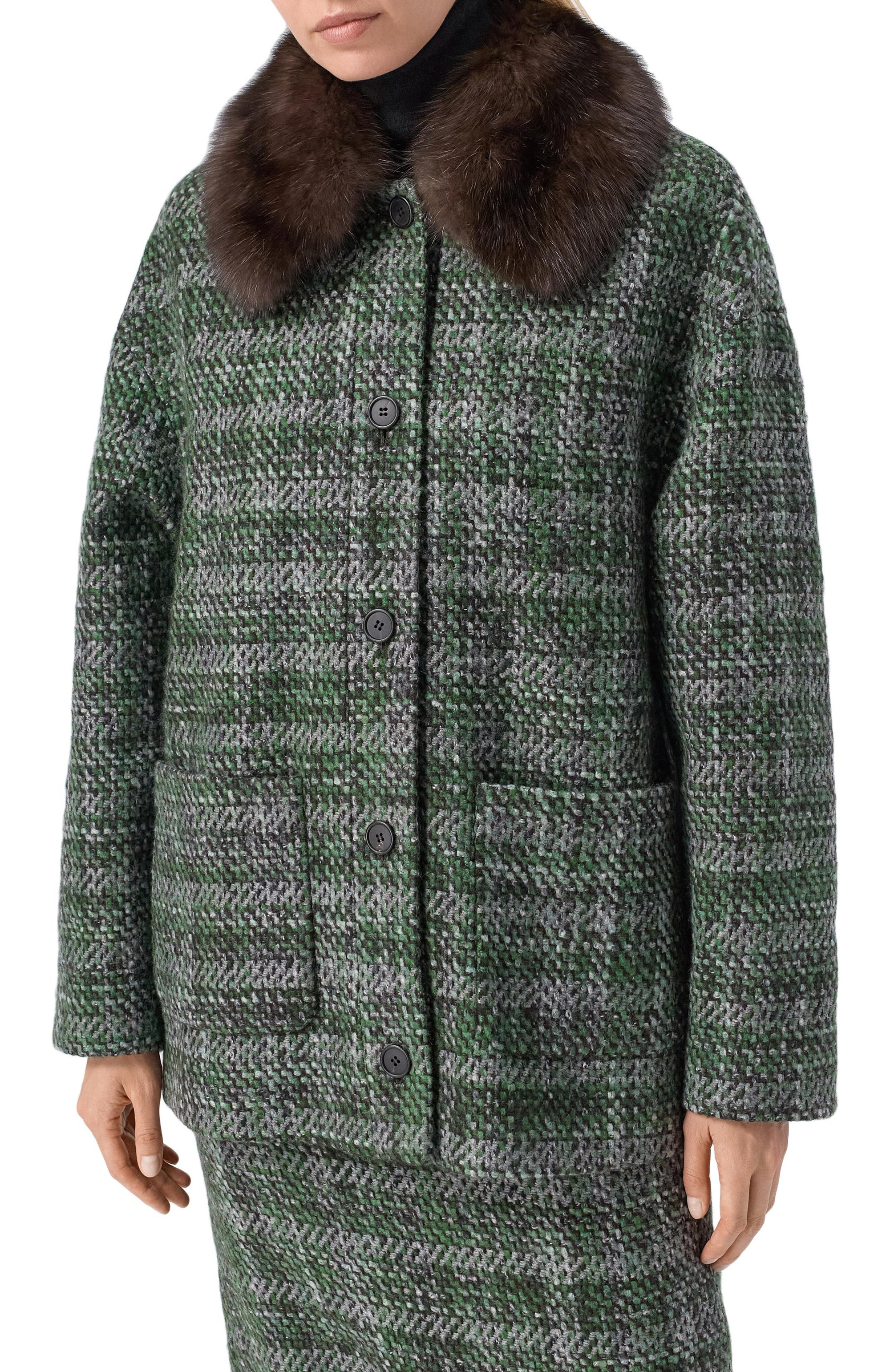 Полупальто из кашемира и шелка с отделкой из соболя MVST, арт. M25.1PW.0001B, фото 3