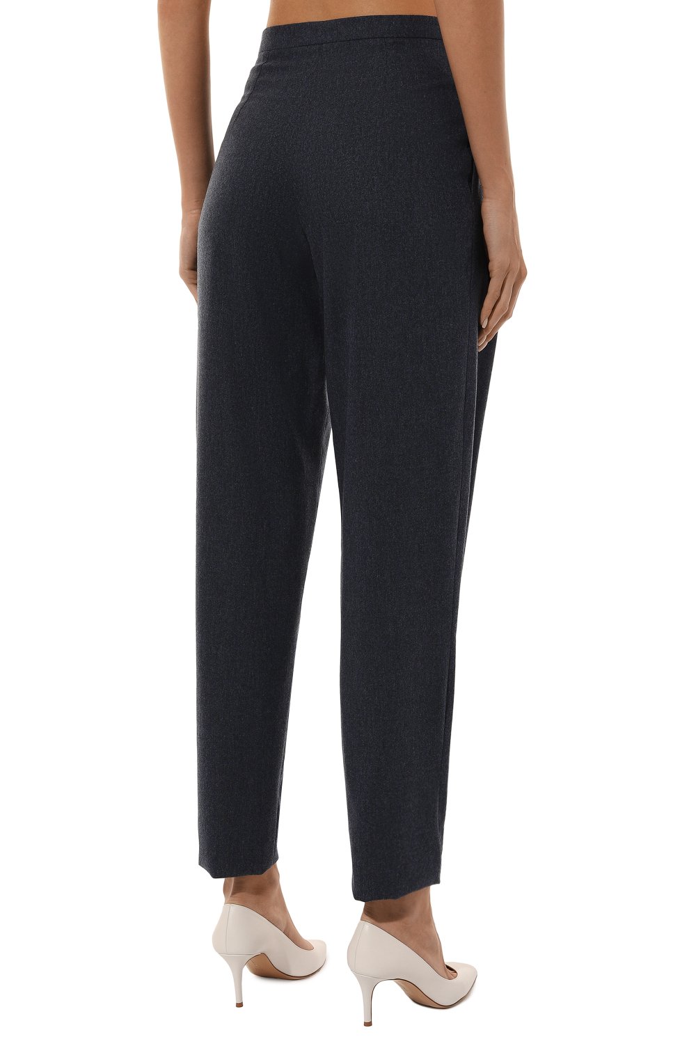 Брюки из шерсти и кашемира EMPORIO ARMANI синего цвета по цене 49850 руб., арт. EW000086/TE10537, фото 4 Брюки из шерсти и кашемира EMPORIO ARMANI, арт. EW000086/TE10537, фото 4