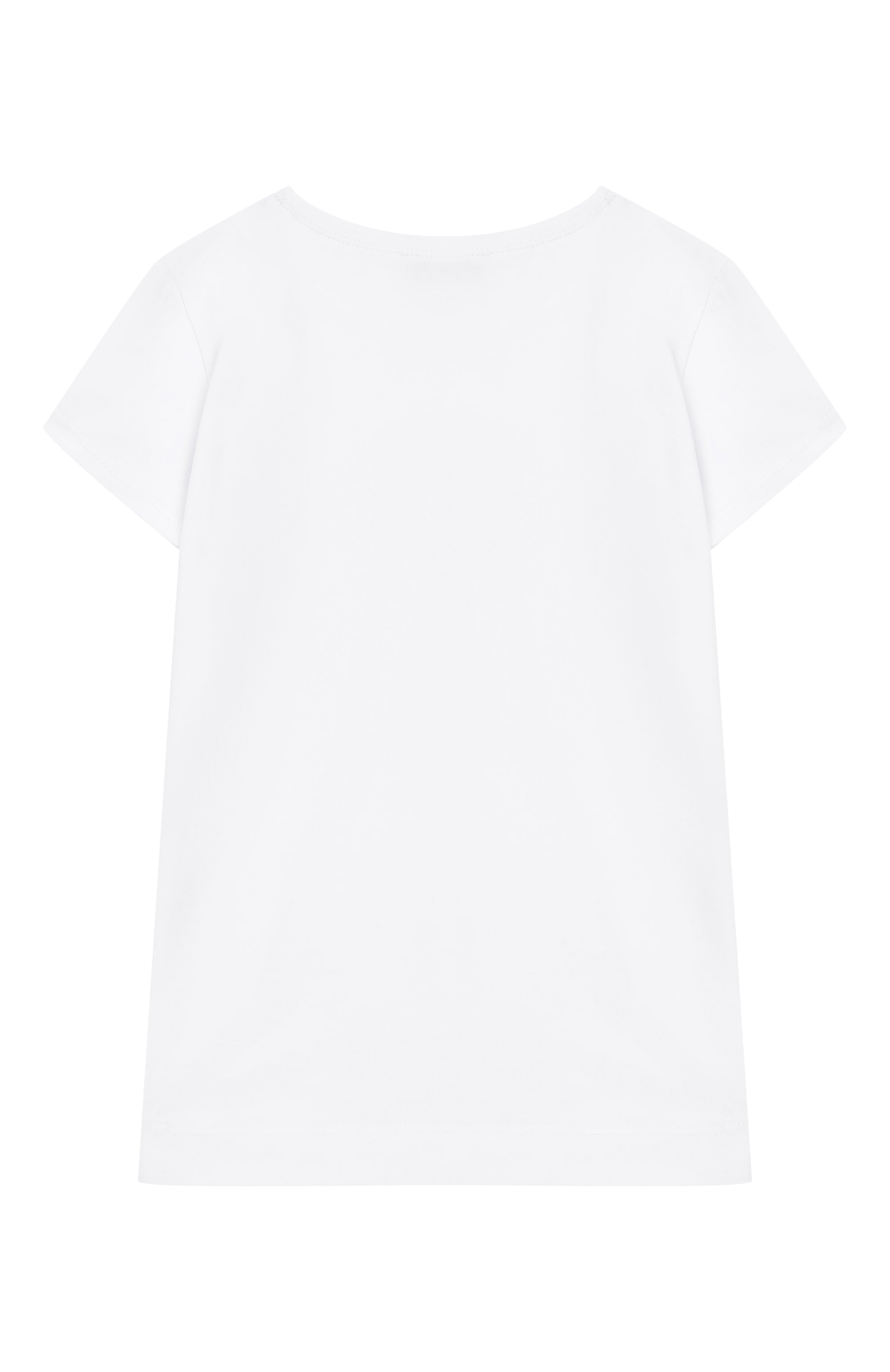 Хлопковая футболка MONNALISA белого цвета по цене 10900 руб., арт. 19G620, фото 2 Хлопковая футболка MONNALISA, арт. 19G620, фото 2