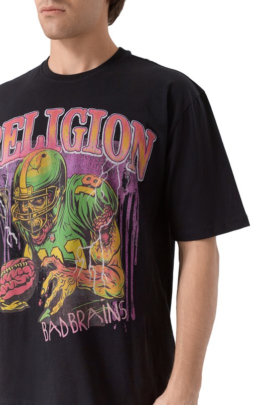 Хлопковая футболка Religion 15BBNN97 Чёрный  15BBNN97 Фото 5