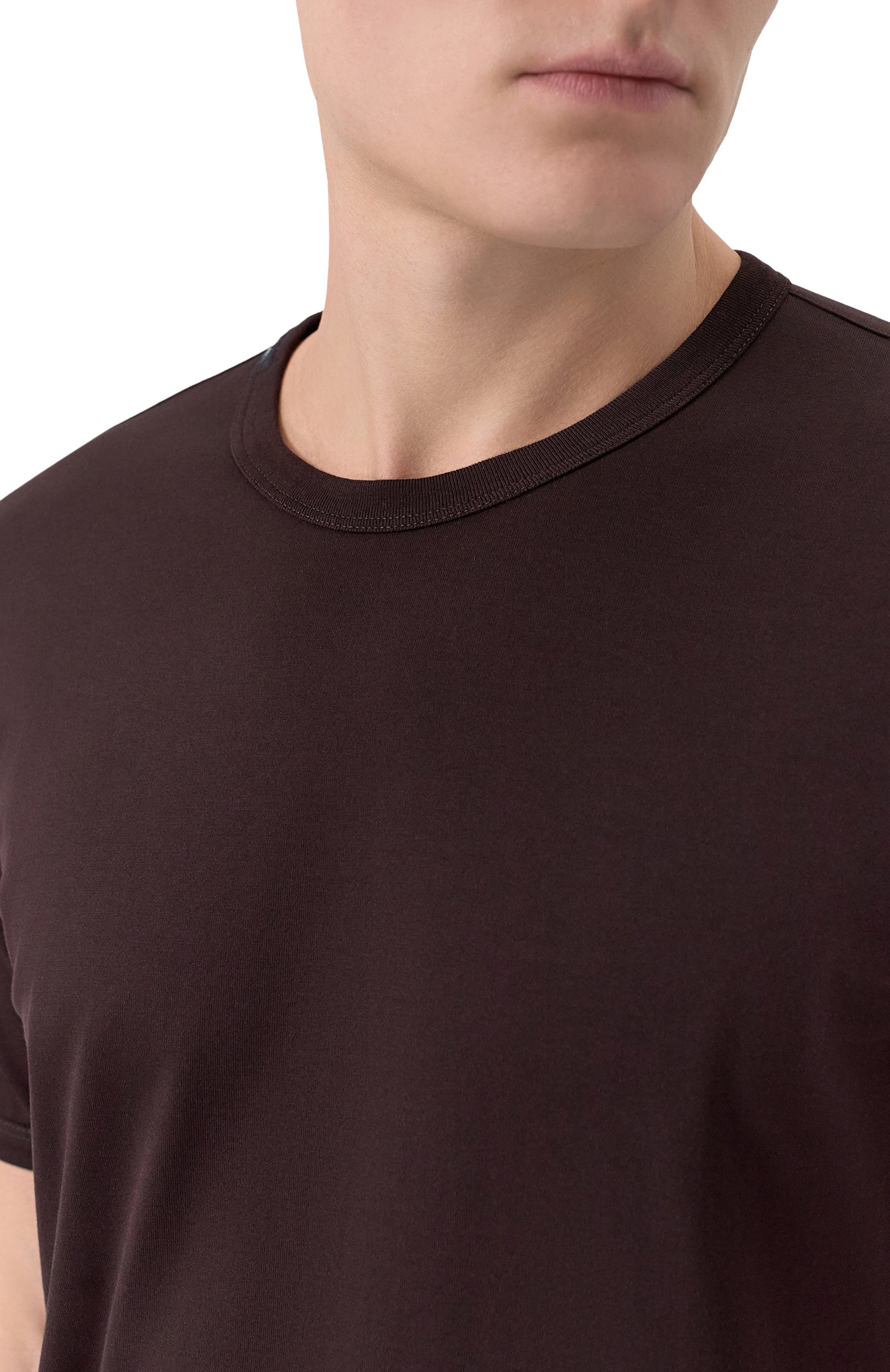 Хлопковая футболка DOLCE & GABBANA темно-коричневого цвета по цене 39050 руб., арт. G8JX7T/G7P1A, фото 5 Хлопковая футболка DOLCE & GABBANA, арт. G8JX7T/G7P1A, фото 5