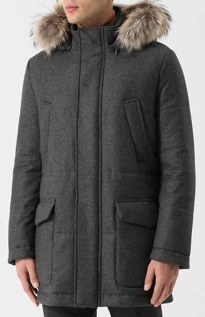 Шерстяная куртка на молнии с меховой отделкой капюшона ELEVENTY PLATINUM, арт. 979SP0198 SP022018, фото 3