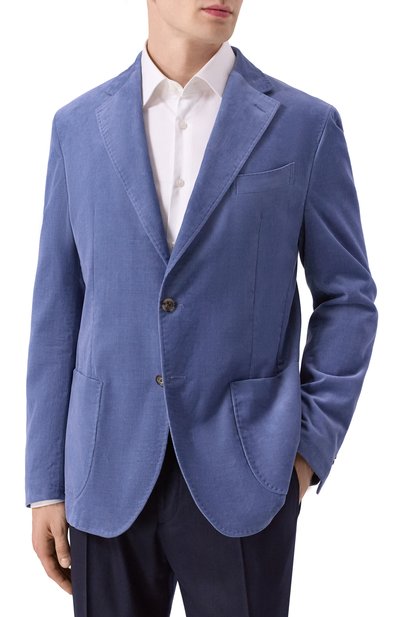 Хлопковый пиджак WINDSOR синего цвета по цене 99500 руб., арт. 13 GI0 10015954, фото 4 Хлопковый пиджак WINDSOR, арт. 13 GI0 10015954, фото 4