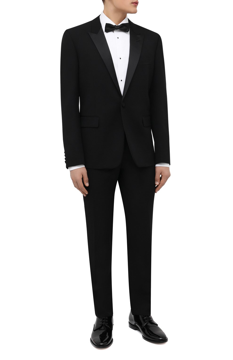 Шерстяной смокинг SAINT LAURENT черного цвета по цене 326500 руб., арт. 615987/Y512W, фото 1 Шерстяной смокинг SAINT LAURENT, арт. 615987/Y512W, фото 1